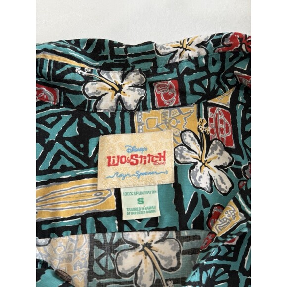 Reyn Spooner Hawaiian Aloha Shirt Disney Lilo & Stitch Rayon Size S RARE - Picture 3 of 7